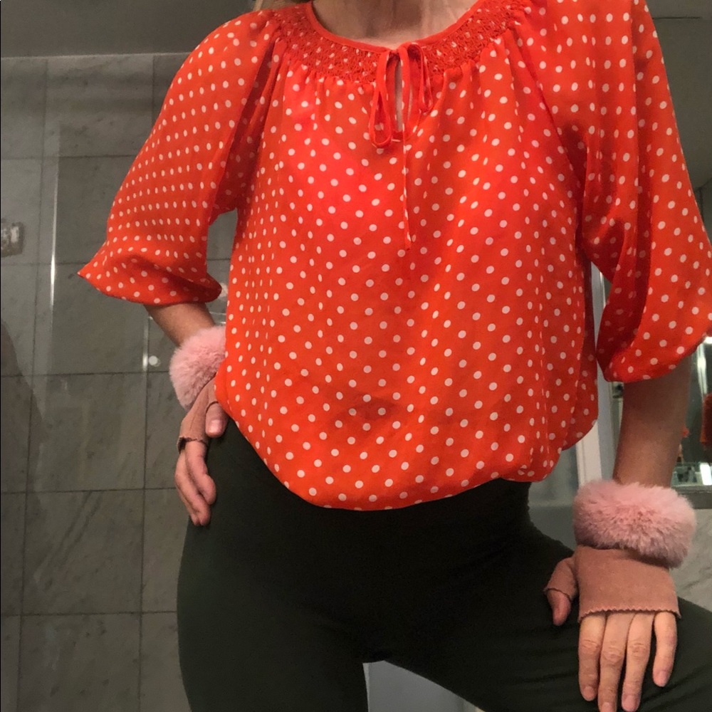 Ellen Tracy polka dot blouse